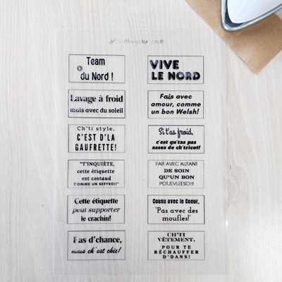 Etiquettes à thermocoller du Nord Fond Transparent
